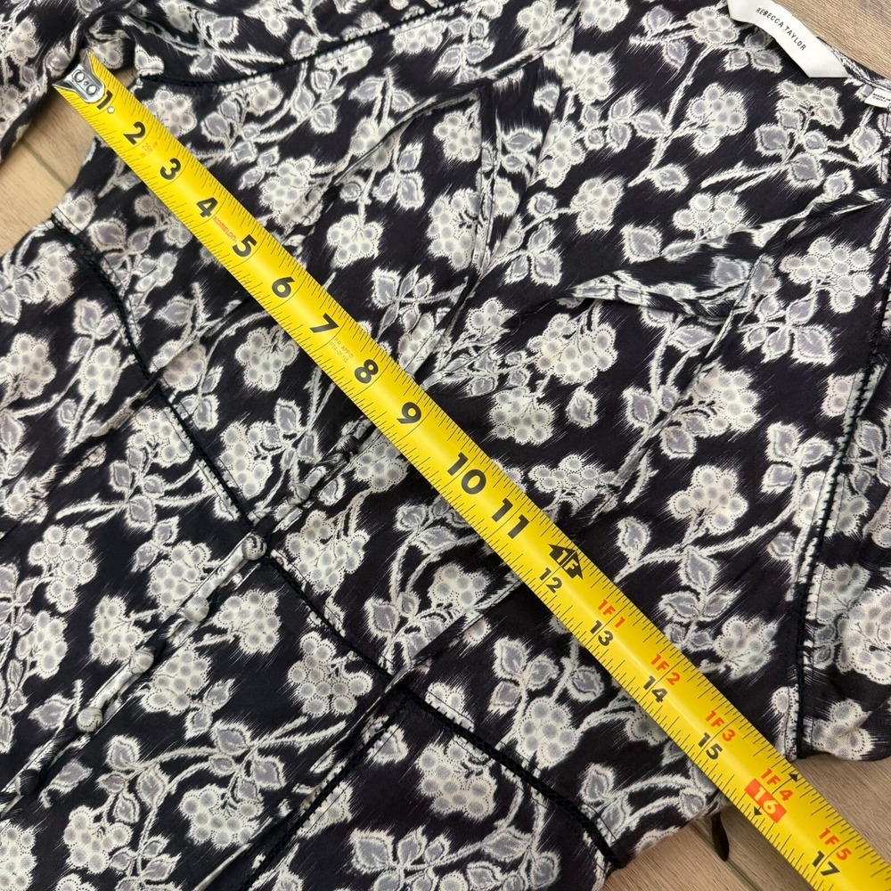 Rebecca Taylor Alicia Floral Midi Dress Long Sleeve Lined Boho Pockets‎ - Picture 13 of 16